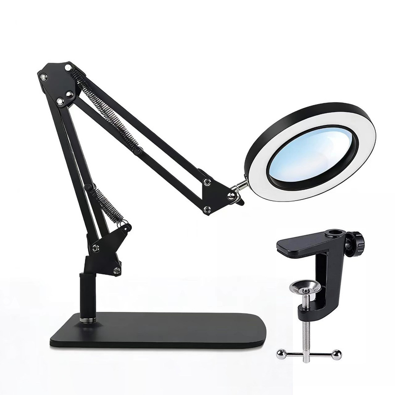 Led Long-Arm Welding Inspection and Repair Magnifying Glass Desk Lamp for Reading, Dimmable, Anti-Blue Light, Eye Protection, Cross-Border, Includes Ce Certification