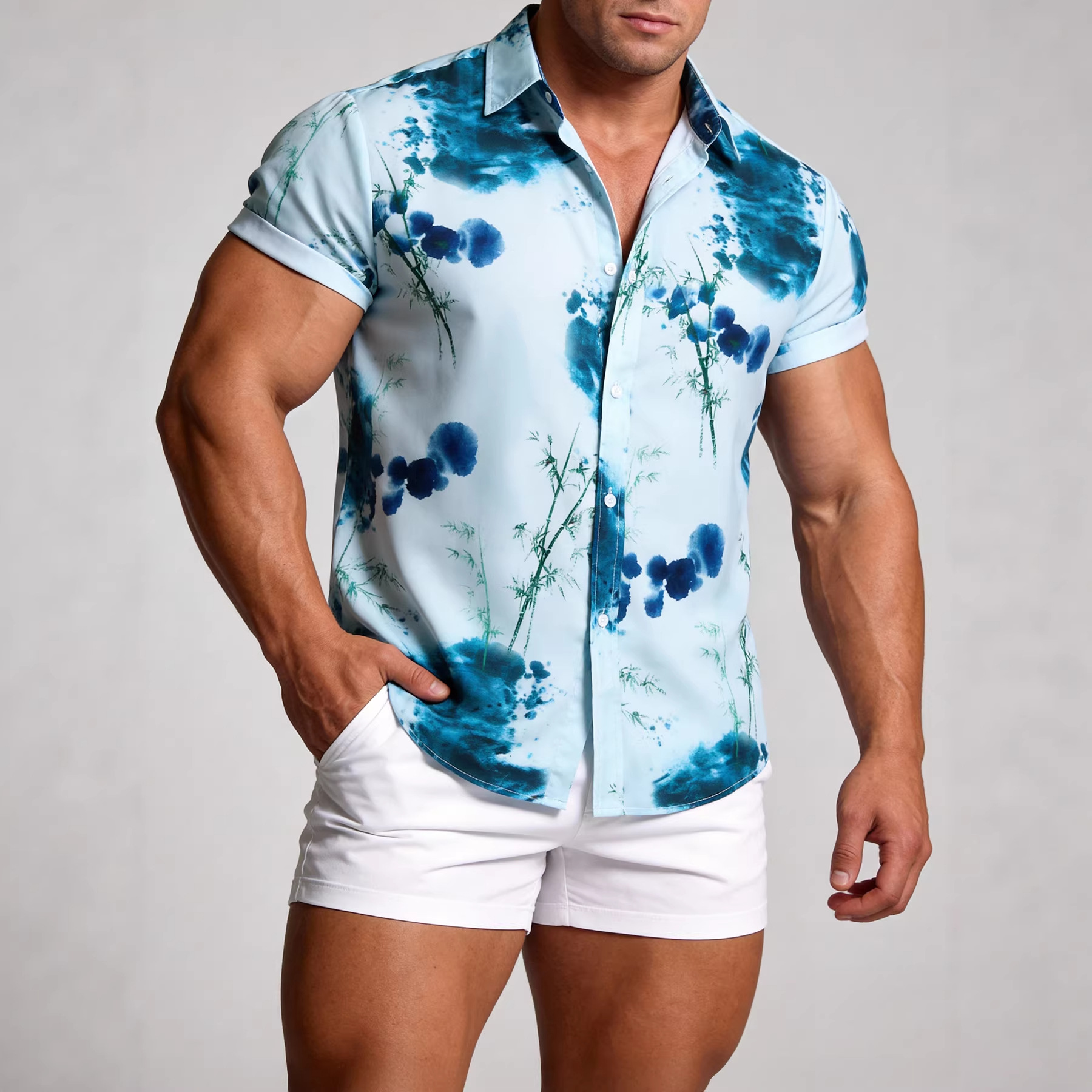 Neues Hawaiihemd für Herren (Modell 2026), modisches Kurzarmhemd mit Blumenmuster in europäischen und amerikanischen Größen für den internationalen Handel_voghion.com