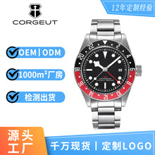 厂家直销41mm品牌手表定制logo男士手表nh34机芯钢带手表男机械表