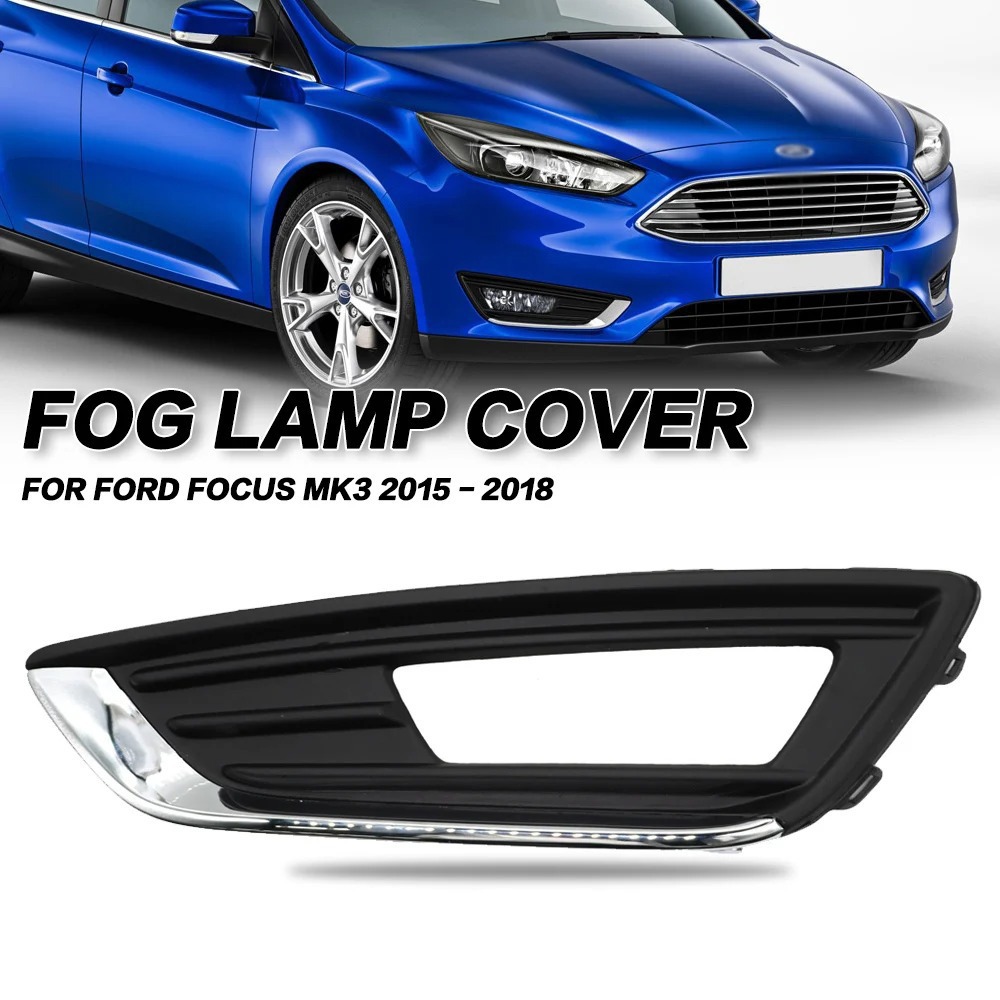 Aplicable a Ford Focus MK3 15 - 18 años de luz de niebla cromada cubierta de luz de niebla frontal marco de decoración de luz de niebla