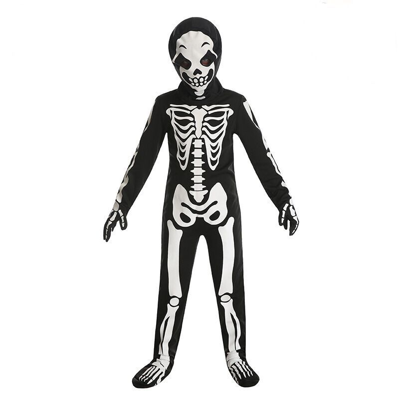 Halloween Niños de la muerte ropa de esqueleto para niños cos de la muerte espectáculo ropa de fiesta ropa de esqueleto de luz nocturna