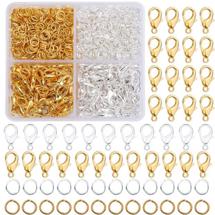 700pc fixed 4 grid boxed lobster clasp connecting ring single ring accessories DIY bracelet necklace jewelry making materials