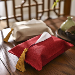 紙巾套盒車載客廳新中式現代簡約輕奢藍純素色紙袋布藝抽紙盒收納