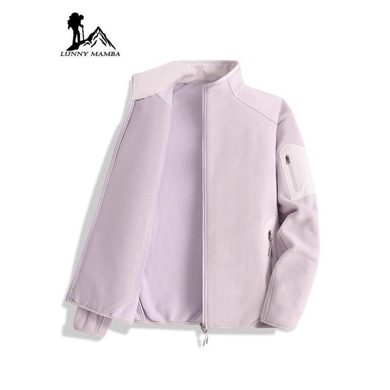 Big Brand Fleece Jacket for Women 2026 New Spring and Autumn Cardigan with Fleece Lining Warm Fleece Inner Layer Sweatshirt for Men