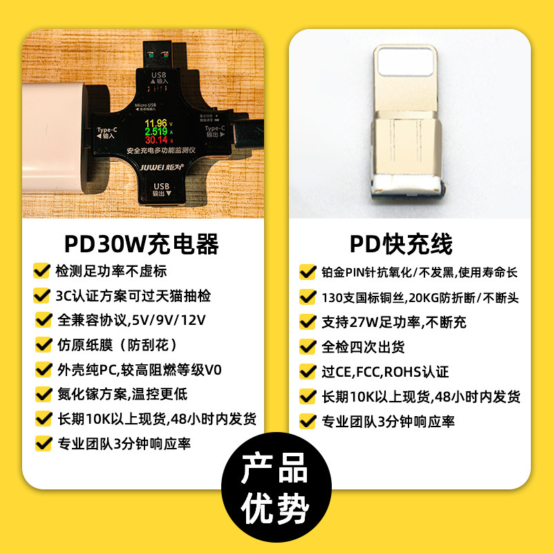 30w Apple iPhone 14 cargador de carga rápida 12 cable de datos pro 13 cabezal de carga x teléfono móvil xrPD conjunto