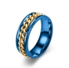 8m pressing flower blue gold chain