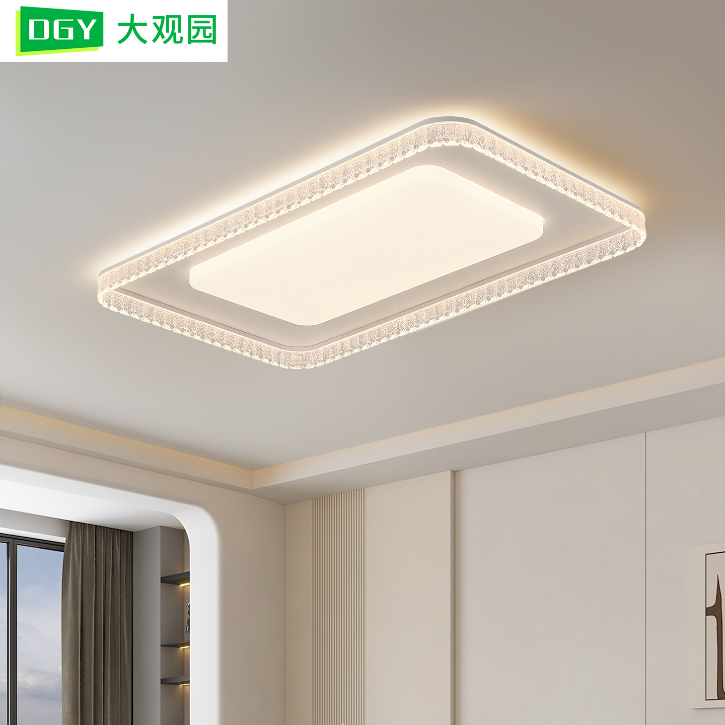 Lámpara de techo de sala de estar para el hogar de alta gama de lujo ligero de estilo italiano, sala de protección ocular de espectro completo simple y brillante, lámpara Zhongshan 357L
