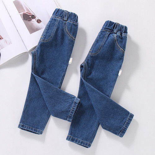 Boy's Plain Color Denim Jeans  Spring and Autumn New Children's Versatile Casual Pants Baby Trend Brand Children's Pants Foreign Trade