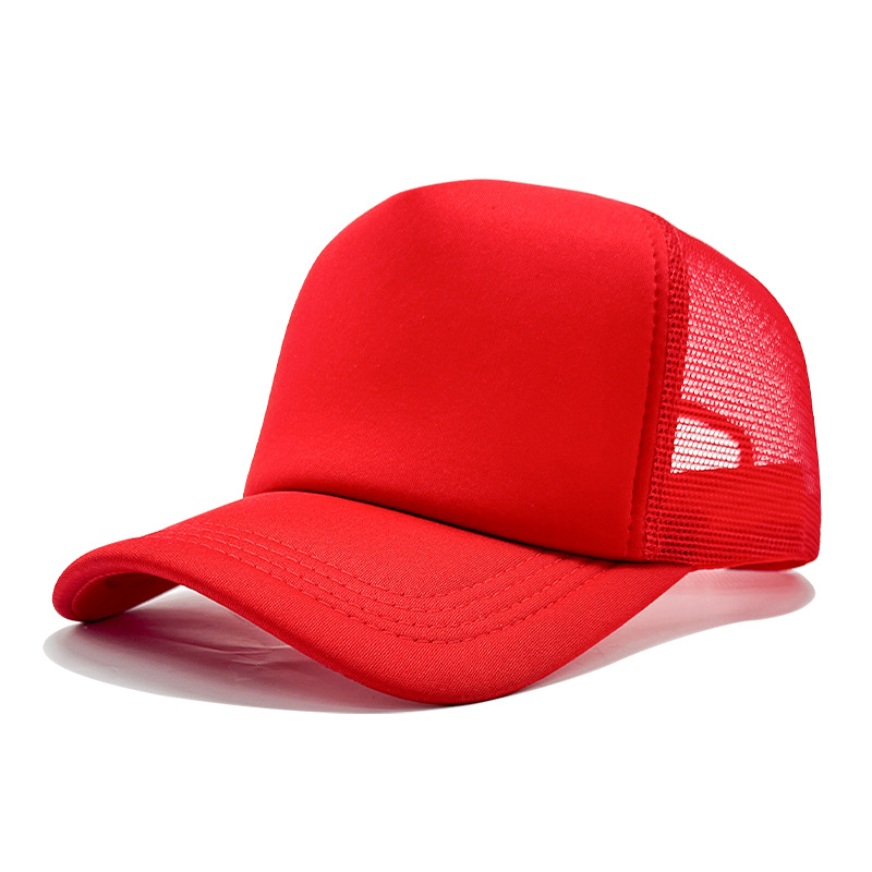 Gorra de malla de color sólido para exteriores transfronteriza, gorra con visera de protección solar, logo bordado, placa ligera transpirable, gorra de béisbol de malla al por mayor