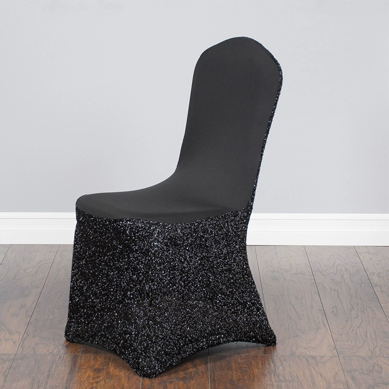 Manufacturer direct sales new wedding banquet decoration for conjoined chair sleeve elastic bright silk chair hoods cover seat sleeve hotel