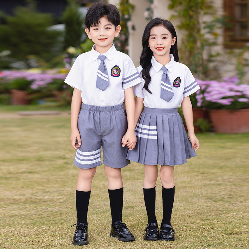 小學生班服夏季短袖英倫風幼兒園園服夏裝學院風兒童校服套裝新款