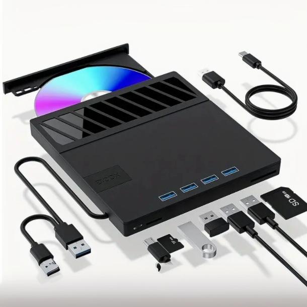 3.0外置USB光驱七合一移动DVD/CD刻录机多功能TYPE-C外接电脑通用