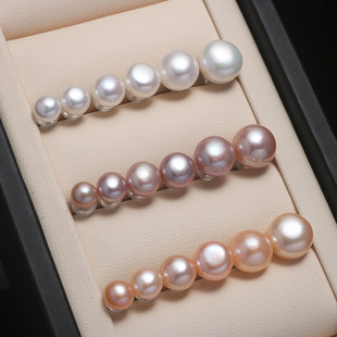 Natural Freshwater Steamed Bread Pearl Retro Elegant Elegant Elegant S925 Sterling Silver Textured Earrings Ear Accessories Trendy Women