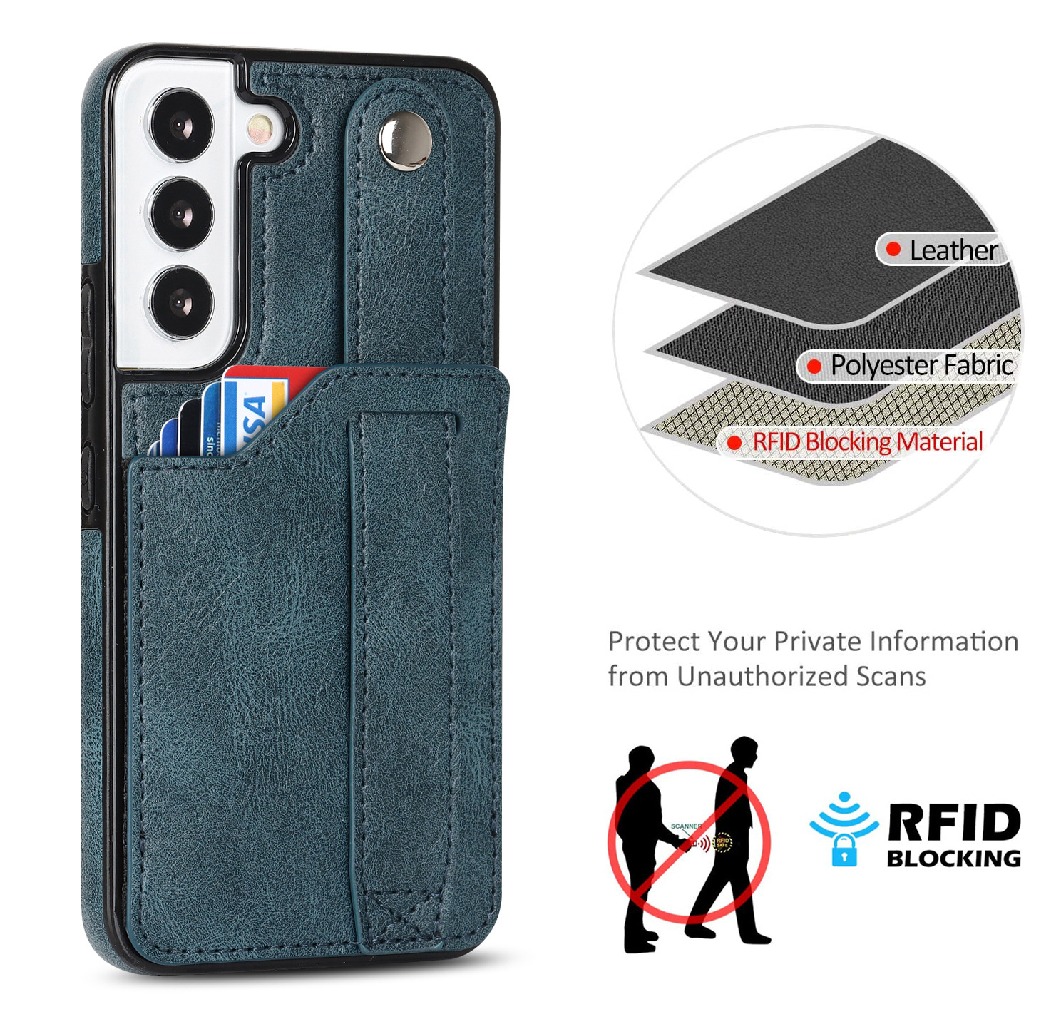 Handyhülle Für Samsung A53 Mit Armband Und Kartenfach Aus Leder_voghion.com