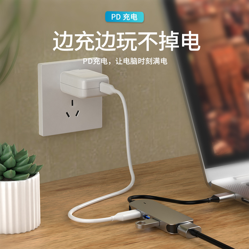 Seewei Type-C 4-in-1 USB 3.0 Expansion Dock, USB Hub Multi-Function Hub