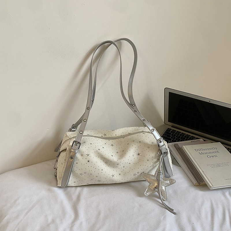 Lazy Style Commuter Small Bag For Women 2026 New Trendy Fashion Star Polka Dot Baguette Bag Summer Casual Underarm Bag - Thumbnail 8