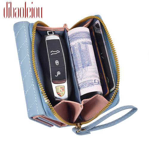 Embroidered Love Japanese Wallet Summer New Short Folding Coin Purse Zipper Small Wallet Women's Coin Bag