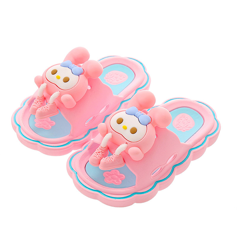 Zapatillas infantiles para mujeres de verano niñas caricaturas lindas antideslizantes interiores niñas deslizantes para padres e hijos