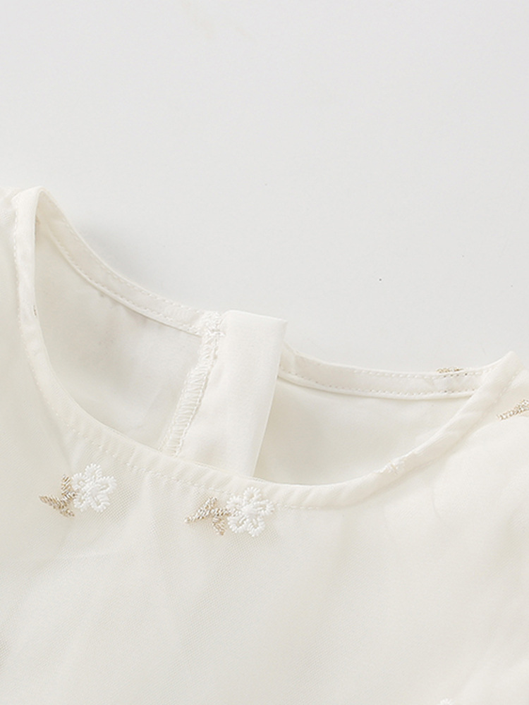 En stock malwee niñas vestido de verano nuevo estilo europeo y americano cuello redondo manga corta falda para pequeños y medianos niños