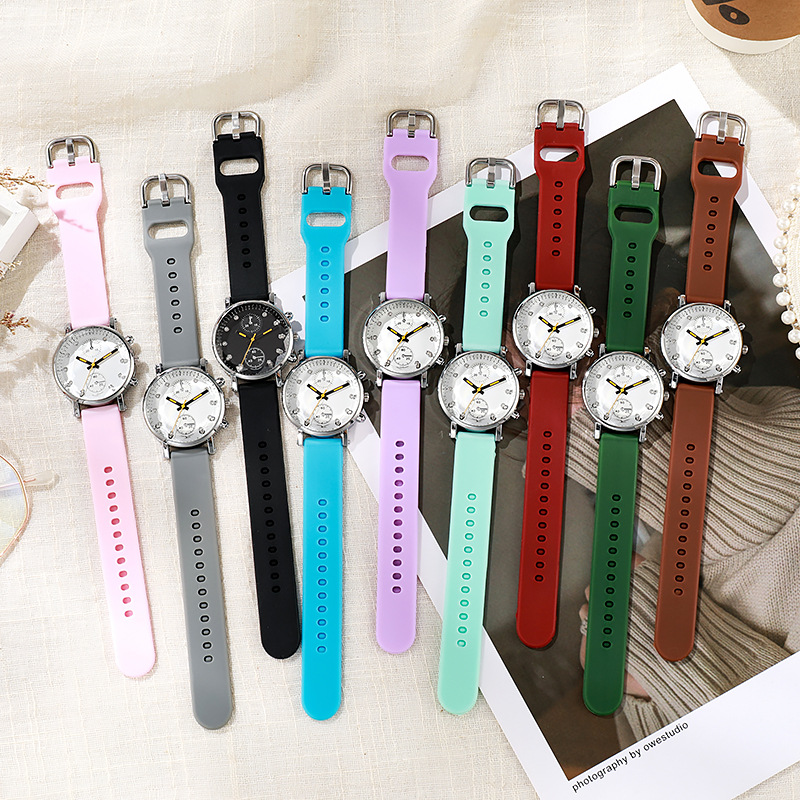 Student Fresh New Quartz Electronic Women's Silicone Tape Watch_voghion.com