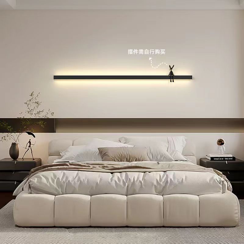 Lámpara lineal LED simple lámpara de pared cabecera dormitorio decoración atmósfera TV pared de fondo lámpara de pared larga lámpara de pared Zhongshan