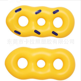 Water Park Pvc Thickeneded Inflatable Water Ski Ring Single and Double Multi-Person Inflatable Handle Swimming Ring Raft Supplies