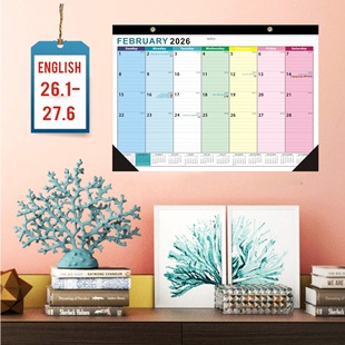 2026.1-2027.6 Amazon Best-Selling English Calendar Cross-Border Desk Calendar Export Wall Calendar Monthly Calendar/New Year Gift