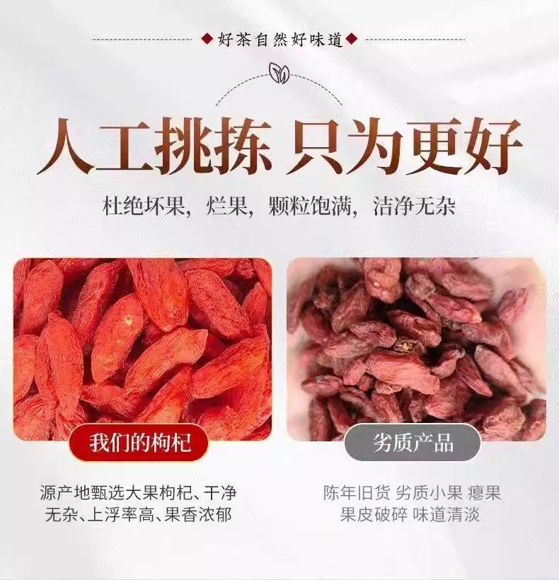 Ningxia Red Goji Berries Gou Qi Zi Large Grade Dried Whole Berries 2000g for Tea Soup and Culinary Use quality and texture