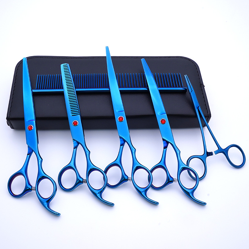 Acero inoxidable directo de fábrica Tijeras para mascotas de 7 pulgadas Tijeras de belleza para perros Tijeras de pelo de peluche