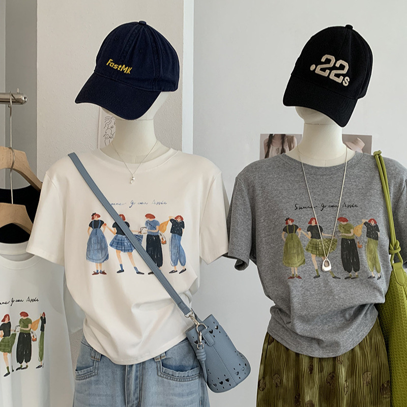 Kekezoon Cartoon Little Girl Print Loose Round Neck Short-Sleeved Casual T-Shirt for Women 2026 Summer New Style 8255 Kekezoon Cartoon Little Girl Print Loose Round Neck Short-Sleeved Casual T-Shirt for Women 2026 Summer New Style 8255