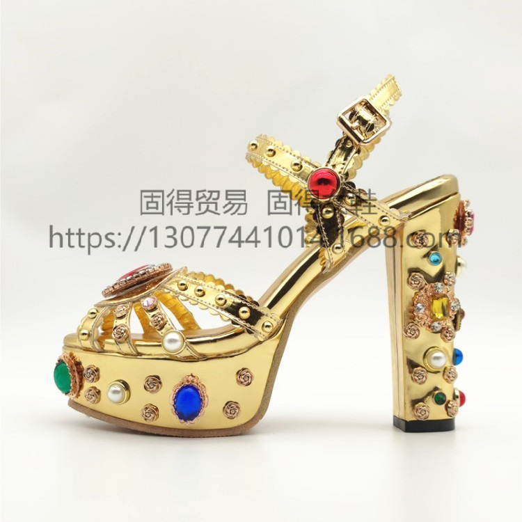 Gold mirror rhinestone shoes, flower gir...