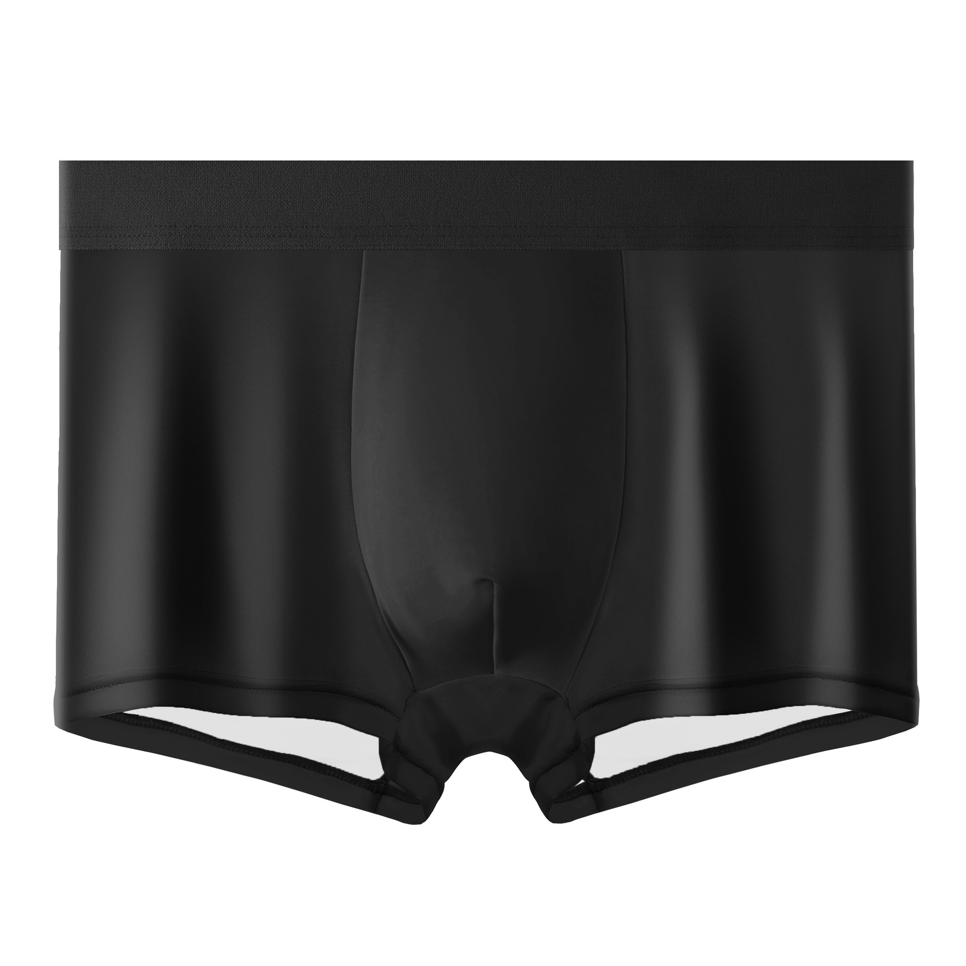 Black [flat-angle mid-waist ice silk]