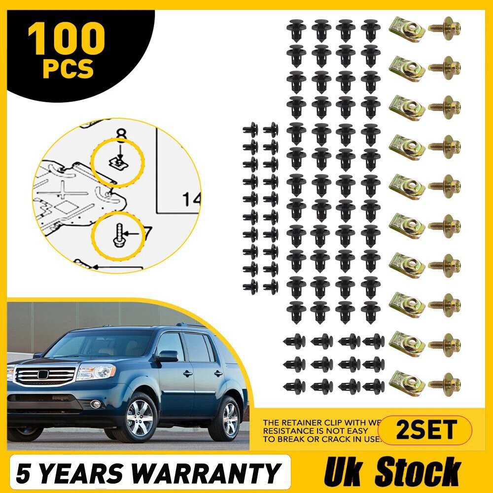 100pcs clips suitable for Honda M6 body U-shaped nuts 91503-SZ3-003/91512-SX0-0
