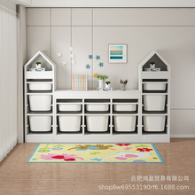 实木儿童玩具收纳柜整理柜宝宝绘本一体书架大容量客厅阳台置物架