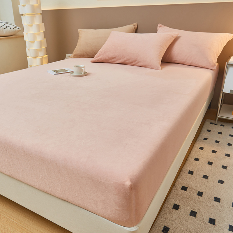 Invierno engrosado cama de leche de camisa una sola cubierta de colchón tres conjuntos de cubierta de cama de estera Memphis transmisión en vivo al por mayor