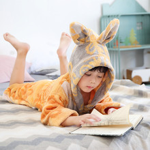 高端儿童浴袍竹棉加厚超柔宝宝浴衣秋冬洗澡睡袍吸水男女童家居服