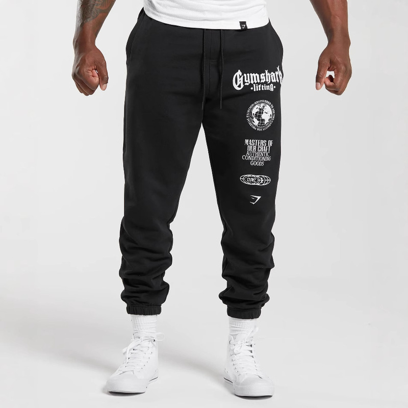 Gymshark Men's Sports Pants Jogger Gym Muscle Bodybuilding Casual Pants Cotton Printed Trousers