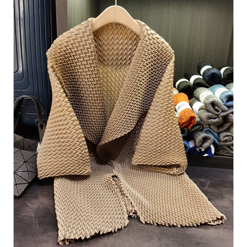 High-End Large Lapel Mid-Length Pleated Windbreaker Elegant Work Clothing Loose Buttonless Cardigan Jacket Women's Spring New Style