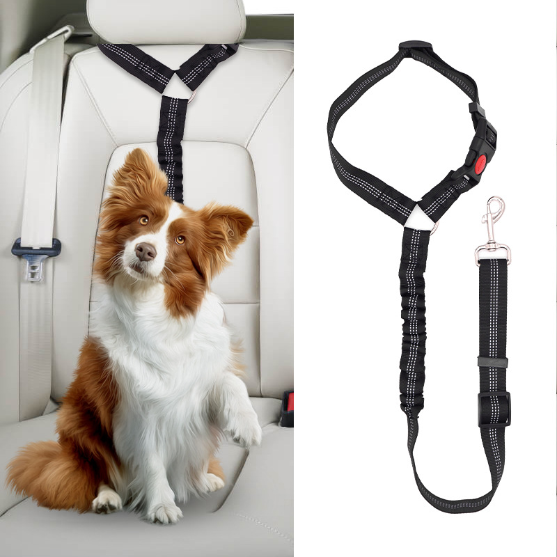 Cinturón de seguridad para automóvil para mascotas Cuerda de tracción del asiento trasero del automóvil Cuerda de seguridad para perros a prueba de explosiones Cuerda de seguridad para perros grande