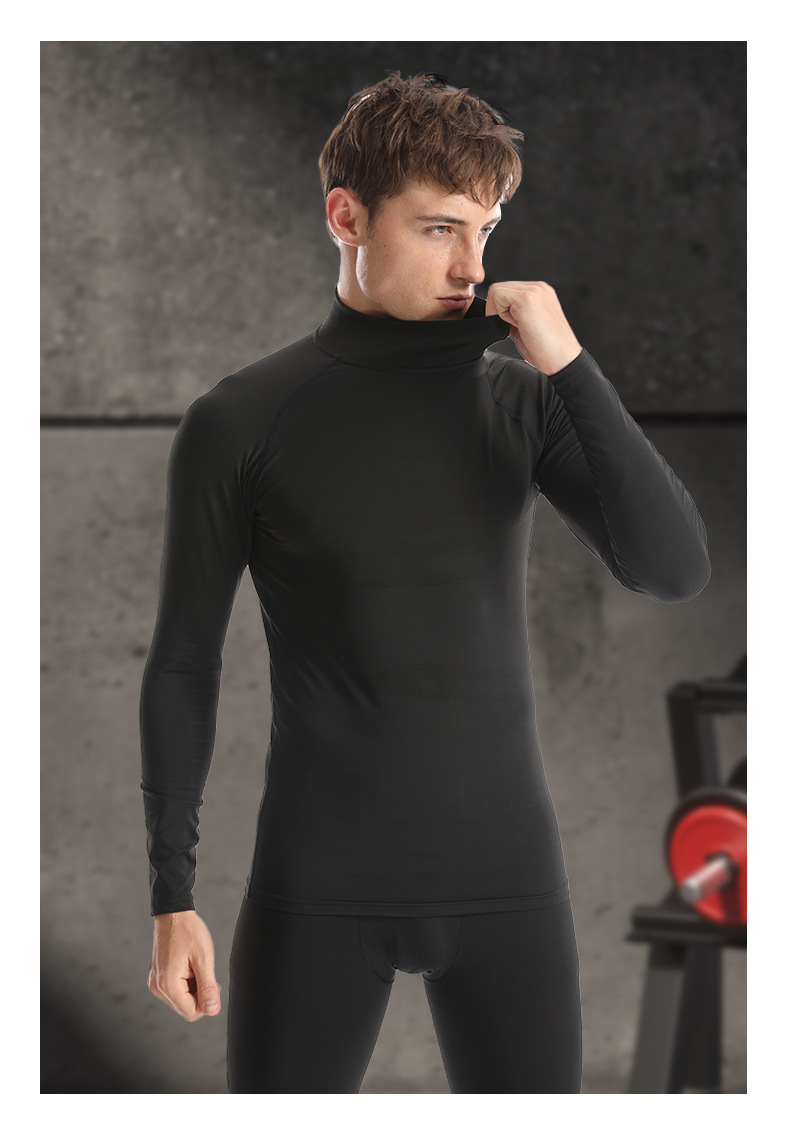 Collants à col montant pour hommes, respirants, chauds et à séchage rapide, vêtements de sport_voghion.com
