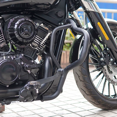 Motorcycle bumper | modification - black-carbon-steel-bumper