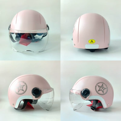 Golden Bell Helmet New National Motosiklet kaskı (dəbilqə) - five-pointed-star-cherry-blossom-powder