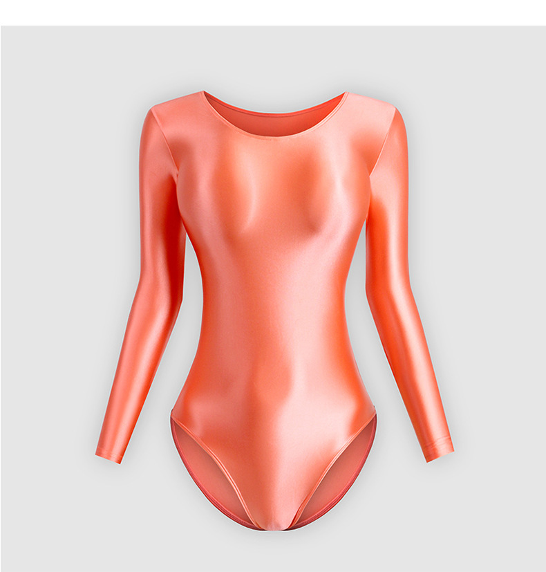 Yoga One-Piece Adult Slim Fit Long Sleeve Artistic Gymnastics Suit Bodysuit Glossy Shaping Ballet Dancewear_desvips.com
