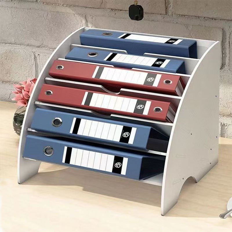 Desktop File Storage Rack Book Stand Information Rack Office Supplies A4 File Frame Office Fan-Shaped Multi-Layer Storage Rack