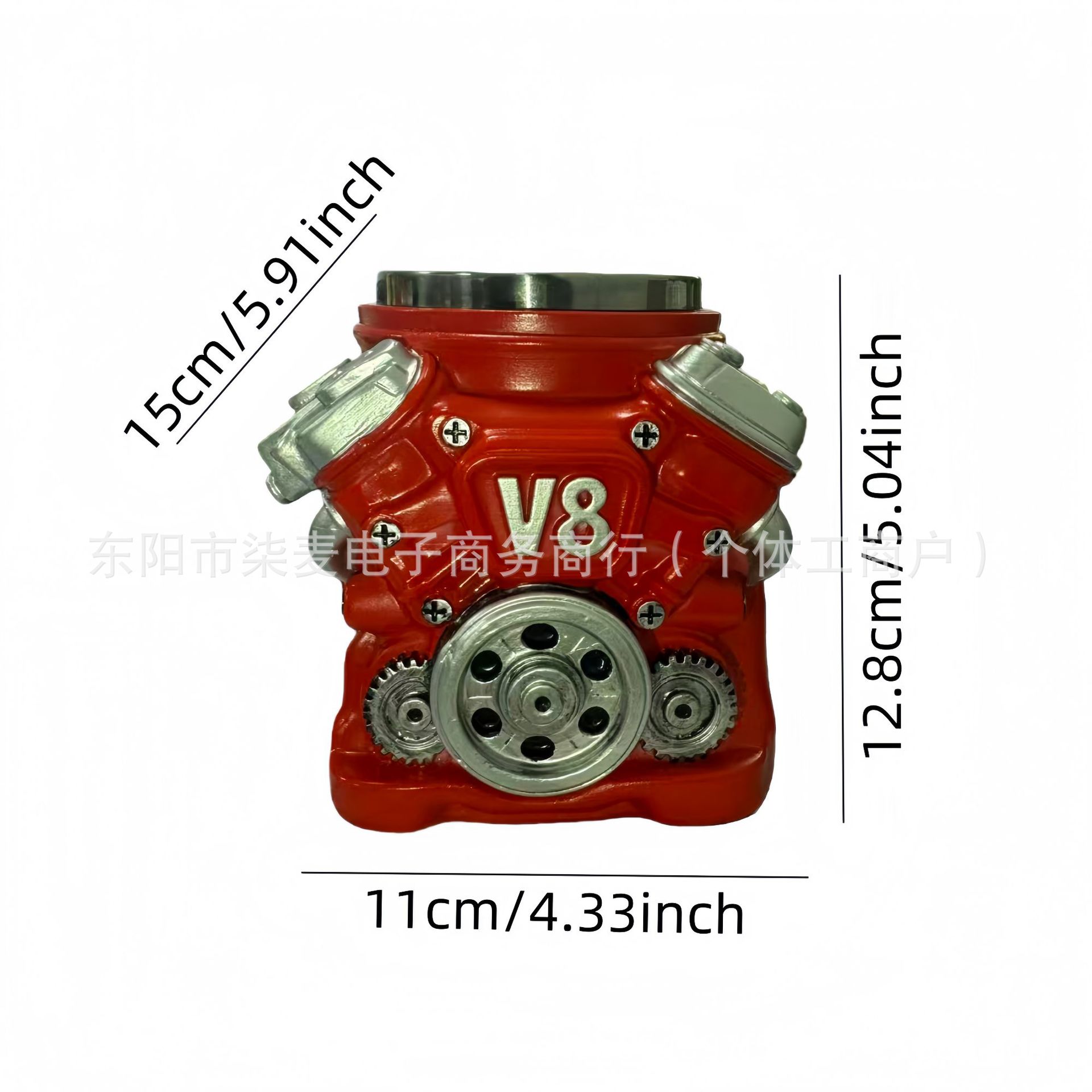 Nuevos productos transfronterizos V8 Motor de acero inoxidable 3D Mug V8 taza de resina de motor