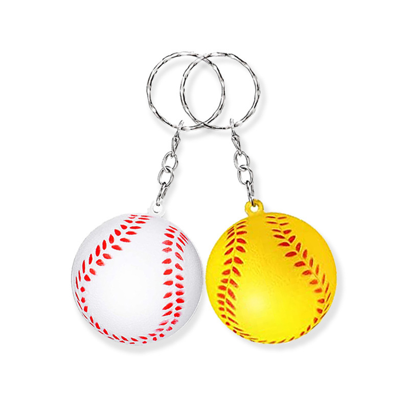 Pu Foam Baseball Keychain Pendant Kidsren's Softball Toy Backpack Cross-Border Wholesale Logo Printing Fun Pendant