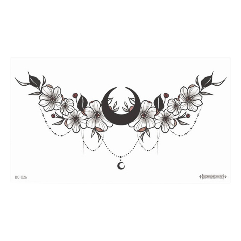 2021 nuevas pegatinas de tatuaje de flor lisa transfronteriza pecho de clavícula cicatriz europea y americana que cubre pegatinas de tatuaje de brazo de flor