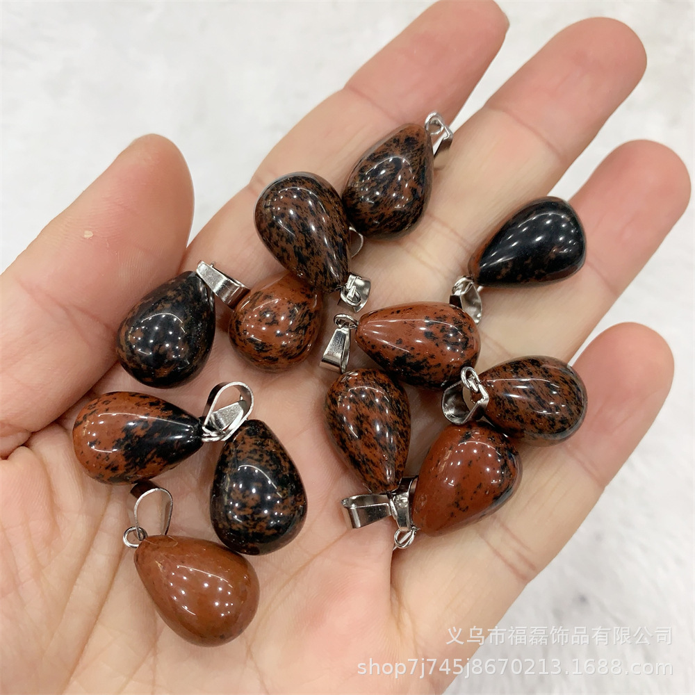 13*18mm ronda gota de agua colgante amatista natural Ojo de Tigre colgante de Piedra DIY pendientes collar de accesorios de la joyería al por mayor