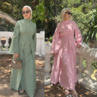 Комплект Loriya — топ и кардиган, ткань твилл с эффектом складок, размеры M–XL