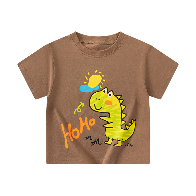 Betop ropa para niños coreanos camiseta de manga corta para niños verano dinosaurio niño bebé ropa de media manga transfronteriza suelta al por mayor